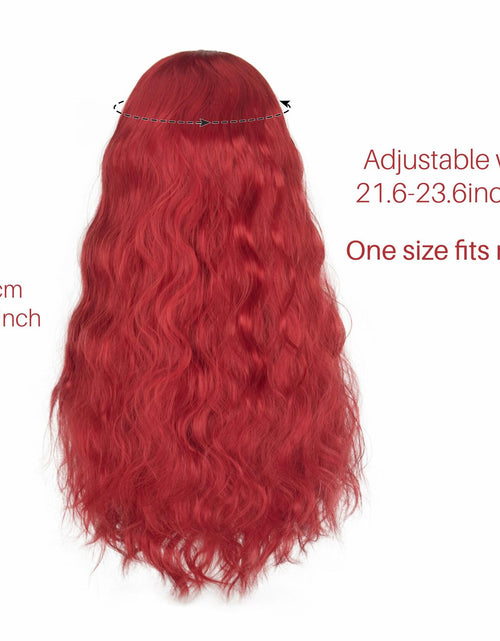 Load image into Gallery viewer, Miss U Hair Long Wavy Red Wig Women Middle Part Hair Clips Cosplay Halloween
