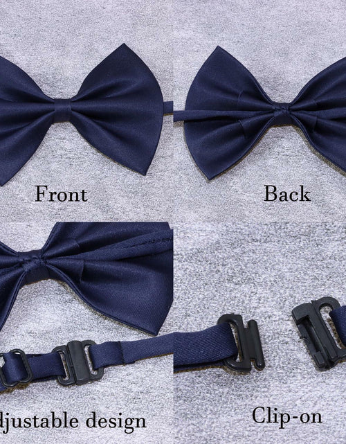 Load image into Gallery viewer, PPhtony 2pcs Satin Pre-Tied Bow Ties Adjustable Formal Tuxedo Purple
