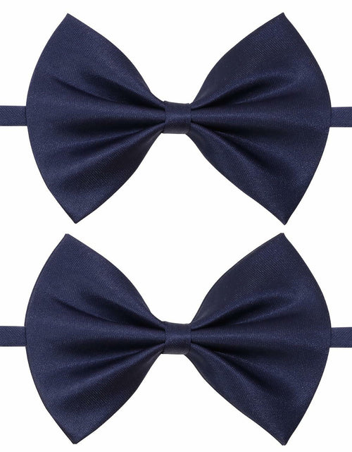 Load image into Gallery viewer, PPhtony 2pcs Satin Pre-Tied Bow Ties Adjustable Formal Tuxedo Purple
