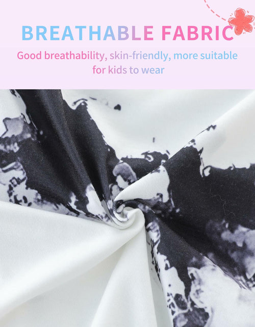 Load image into Gallery viewer, Hvididan Girls Tie Dye Twist Front Top &amp; Sweatpants Set Black White Size 9-10Y
