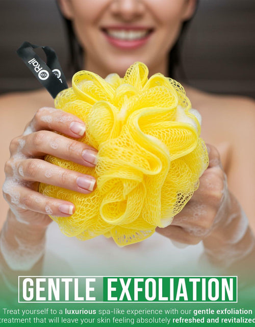 Load image into Gallery viewer, Rail 70g Loofah Sponge Exfoliating Bath Body Scrubber Mesh Pouf White
