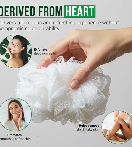 Rail 70g Loofah Sponge Exfoliating Bath Body Scrubber Mesh Pouf White