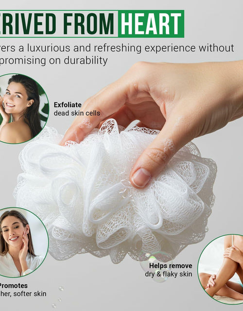 Load image into Gallery viewer, Rail 70g Loofah Sponge Exfoliating Bath Body Scrubber Mesh Pouf White
