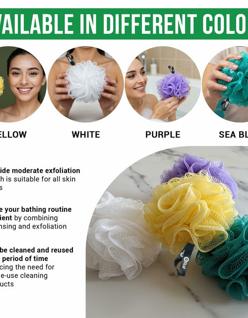 Load image into Gallery viewer, Rail 70g Loofah Sponge Exfoliating Bath Body Scrubber Mesh Pouf White
