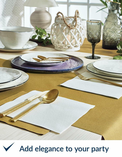 Load image into Gallery viewer, PAW White Linen Feel Paper Napkins 50PCS 16x16 Disposable Cloth Like Party

