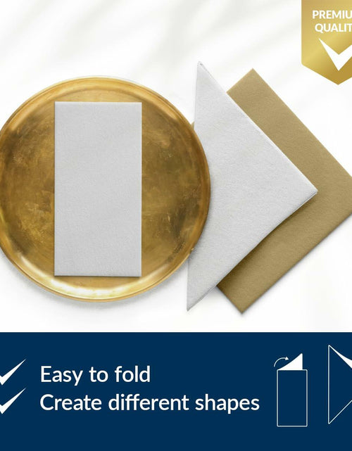 Load image into Gallery viewer, PAW White Linen Feel Paper Napkins 50PCS 16x16 Disposable Cloth Like Party
