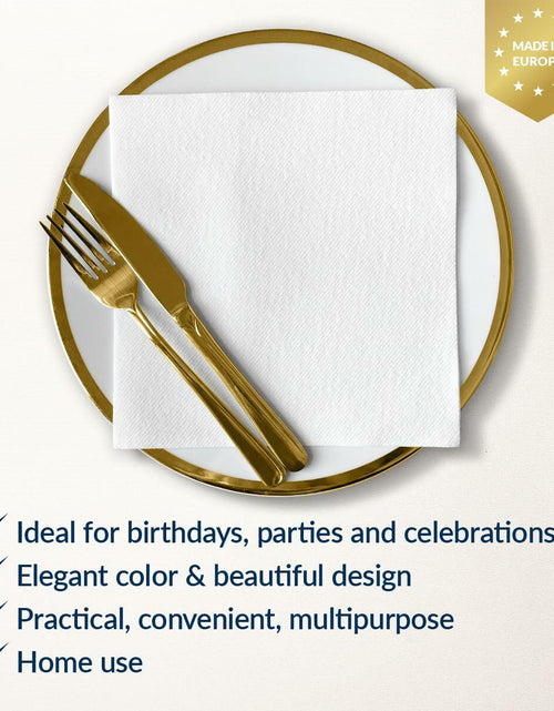 Load image into Gallery viewer, PAW White Linen Feel Paper Napkins 50PCS 16x16 Disposable Cloth Like Party
