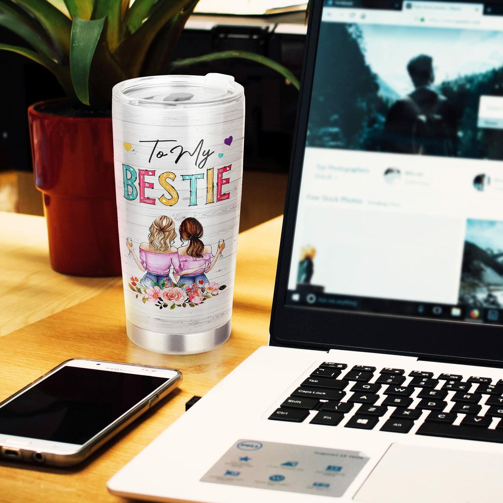 Pawzity Friendship Gift for Women Best Friend BFF 20oz Stainless Steel Tumbler