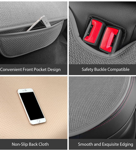 SanQing Universal Rear Car Seat Cover Cotton Linen Cushion Gray Rear