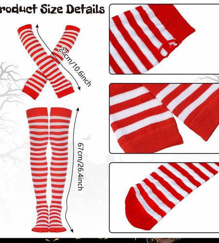 POEWAUVE Women Halloween Fast Food Costume Set Wig Apron Socks Gloves