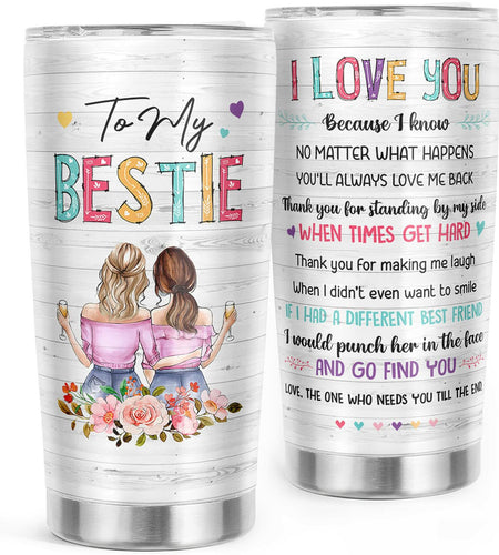 Pawzity Friendship Gift for Women Best Friend BFF 20oz Stainless Steel Tumbler