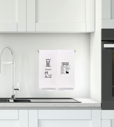 NEGIGA French Bulldog Kitchen Towels 16x24 Set of 4 Frenchie Mom Gifts