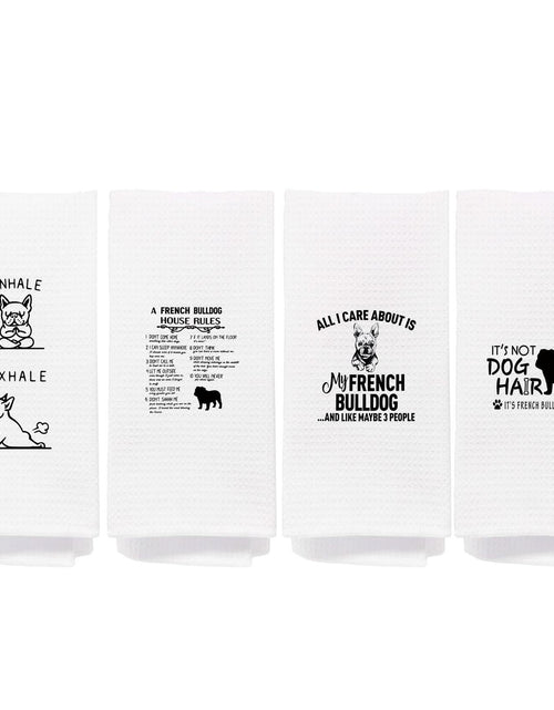 Load image into Gallery viewer, NEGIGA French Bulldog Kitchen Towels 16x24 Set of 4 Frenchie Mom Gifts
