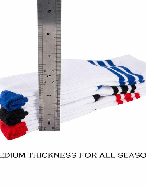 Load image into Gallery viewer, NEVSNEV Knee High Tube Socks Comfortable Breathable Triple Stripes Boys 10-15 YO
