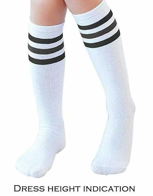 Load image into Gallery viewer, NEVSNEV Knee High Tube Socks Comfortable Breathable Triple Stripes Boys 10-15 YO
