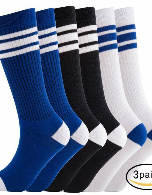 Load image into Gallery viewer, NEVSNEV Knee High Tube Socks Comfortable Breathable Triple Stripes Boys 10-15 YO
