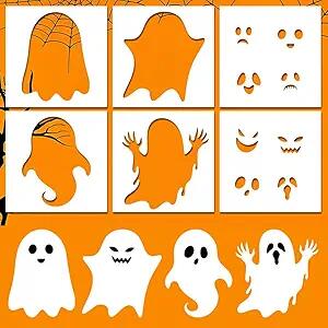 Load image into Gallery viewer, Weysat 8 Pcs Large Ghost Halloween Stencils Reusable for Crafts Yard Art
