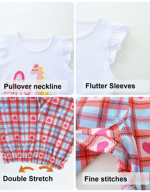 Load image into Gallery viewer, Zlwse Toddler Girls Cotton Flutter Sleeve Tank Top &amp; Shorts Set Size 7Y
