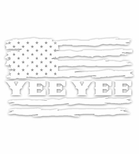 Yee Yee American Flag Vinyl Decal Patriotic Sticker 6x3in Patriot