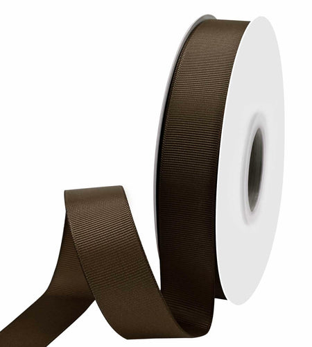 LEEQE Brown Grosgrain Ribbon 1in x 50yd Silk Gift Wrap Crafts