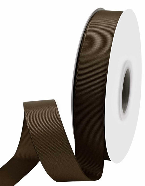 Load image into Gallery viewer, LEEQE Brown Grosgrain Ribbon 1in x 50yd Silk Gift Wrap Crafts
