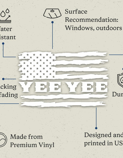 Load image into Gallery viewer, Yee Yee American Flag Vinyl Decal Patriotic Sticker 6x3in Patriot

