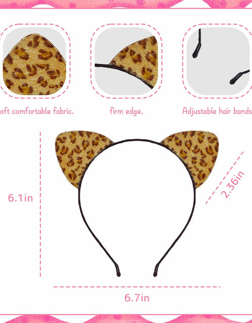 Load image into Gallery viewer, IGMaryBox Cat Ears Headband Black Velvet Leopard Print Animal Hairband
