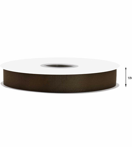 LEEQE Brown Grosgrain Ribbon 1in x 50yd Silk Gift Wrap Crafts