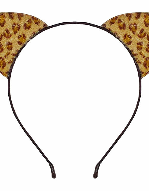 Load image into Gallery viewer, IGMaryBox Cat Ears Headband Black Velvet Leopard Print Animal Hairband
