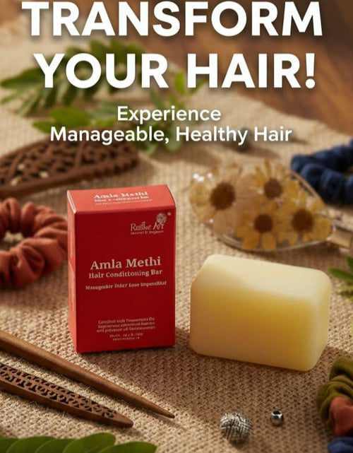 Load image into Gallery viewer, Rustic Art Amla Methi Hair Conditioning Bar Sulphate Silicone Free
