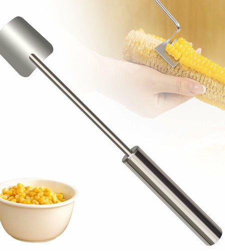 Wegodal Stainless Steel Corn Stripping Tool Long Handle Kitchen Peeler A-1Pcs