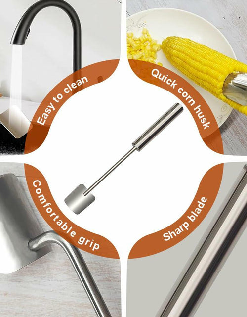 Load image into Gallery viewer, Wegodal Stainless Steel Corn Stripping Tool Long Handle Kitchen Peeler A-1Pcs
