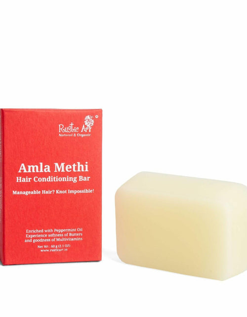 Load image into Gallery viewer, Rustic Art Amla Methi Hair Conditioning Bar Sulphate Silicone Free

