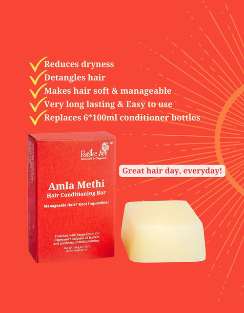 Load image into Gallery viewer, Rustic Art Amla Methi Hair Conditioning Bar Sulphate Silicone Free
