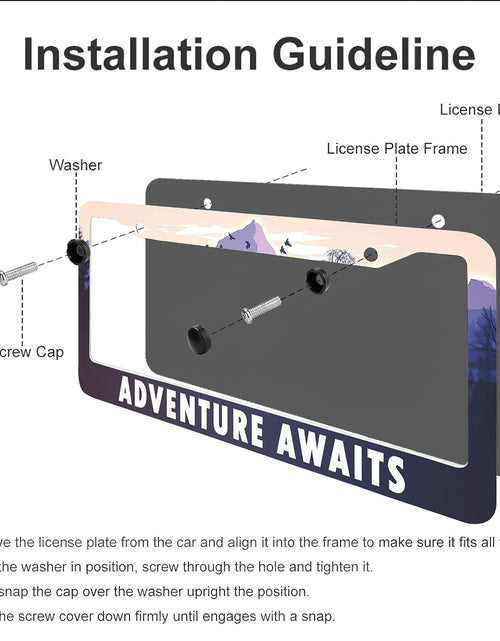 Load image into Gallery viewer, Larkverk Mountains License Plate Frame Aluminum Stainless 12x6 US Standard
