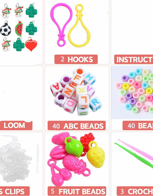 Load image into Gallery viewer, YUSLROB Rubber Band Bracelet Making Kit 2000+ Multi-Color Bands Kids

