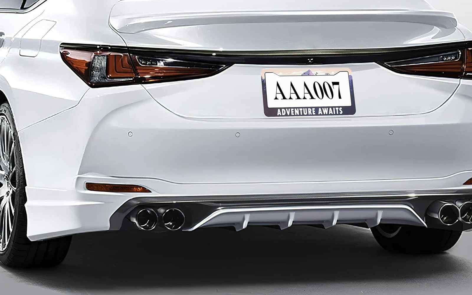 Larkverk Mountains License Plate Frame Aluminum Stainless 12x6 US Standard