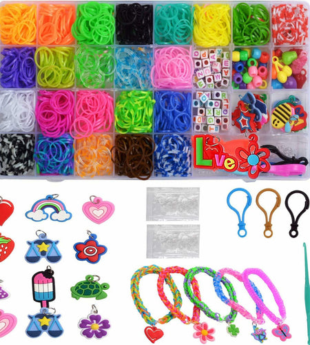 YUSLROB Rubber Band Bracelet Making Kit 2000+ Multi-Color Bands Kids