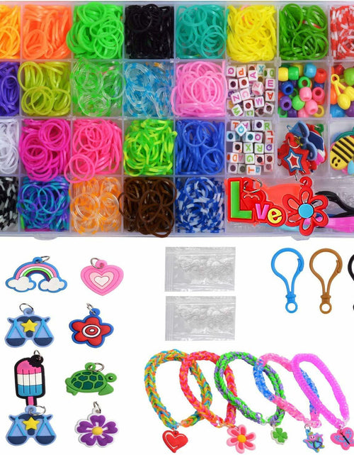 Load image into Gallery viewer, YUSLROB Rubber Band Bracelet Making Kit 2000+ Multi-Color Bands Kids
