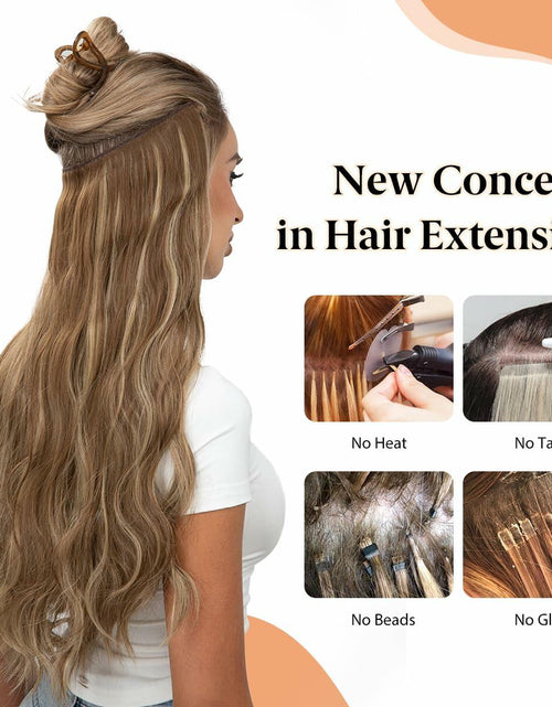 Load image into Gallery viewer, challeam Invisible Transparent Wire Hair Extensions Wavy Curly Long Synthetic
