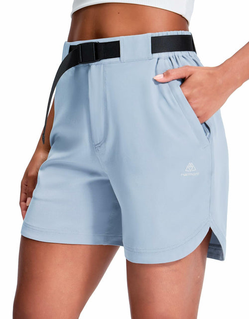 Load image into Gallery viewer, Haimont Womens Hiking Shorts 5" Zipper Pockets Quick Dry Light Blue Size M
