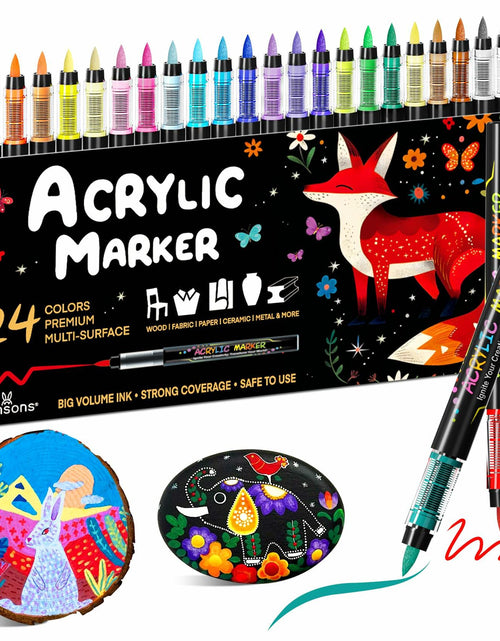 Load image into Gallery viewer, WINSONS 24 Colors Direct Liquid Ink Permanent Acrylic Markers Multi-Surface

