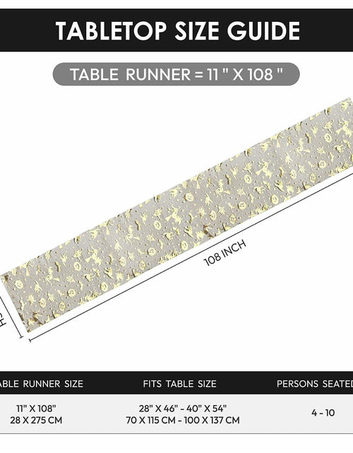 Load image into Gallery viewer, Sioloc Halloween Table Runner Gold Foil Witch Bat Pumpkin Sheer Polyester
