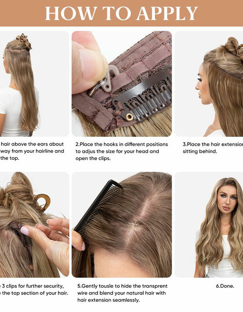 Load image into Gallery viewer, challeam Invisible Transparent Wire Hair Extensions Wavy Curly Long Synthetic

