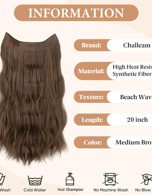 Load image into Gallery viewer, challeam Invisible Transparent Wire Hair Extensions Wavy Curly Long Synthetic
