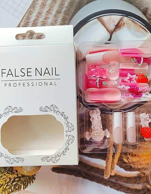 Load image into Gallery viewer, YEFIUO Pink Press On Nails 24 Pcs Long Square Full Cover Acrylic Set
