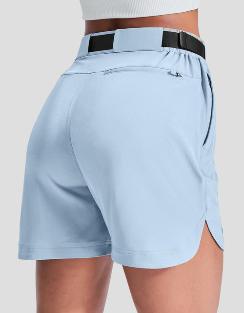 Load image into Gallery viewer, Haimont Womens Hiking Shorts 5" Zipper Pockets Quick Dry Light Blue Size M
