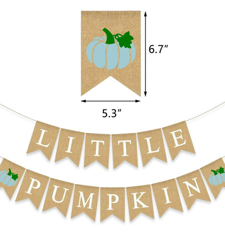 Gankbite Blue Pumpkin Burlap Banner Baby Shower Garland Rustic Harvest