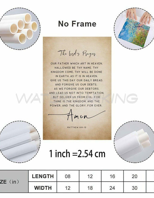 Load image into Gallery viewer, Generic The Lord's Prayer Bible Verse Canvas Wall Art 12x18in Unframed
