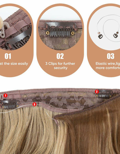 Load image into Gallery viewer, challeam Invisible Transparent Wire Hair Extensions Wavy Curly Long Synthetic
